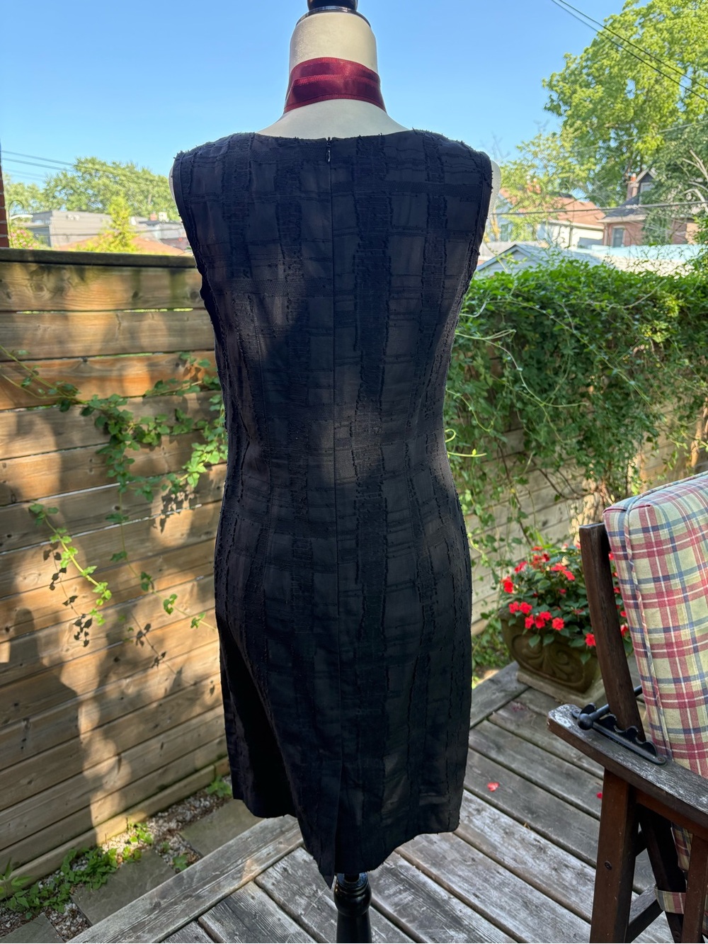 Comrags | Black Textured Midi Dress - Picture 6 of 8